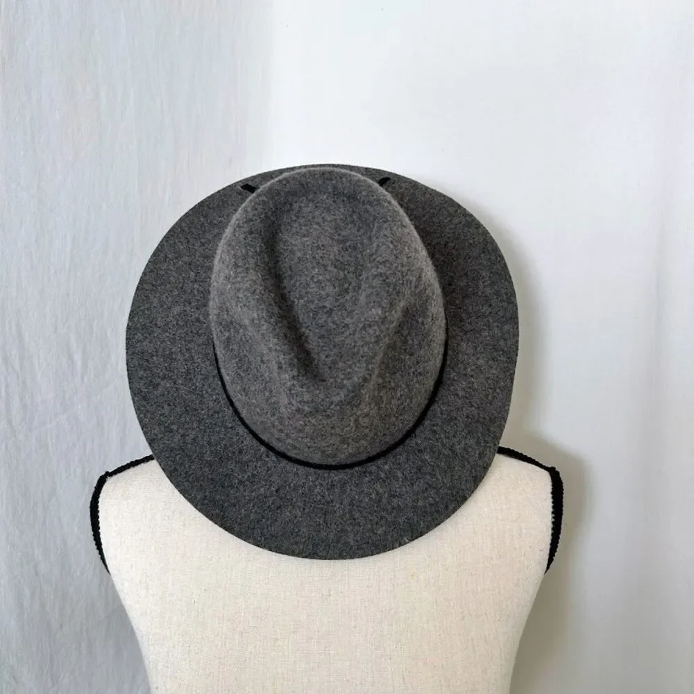 Brixton Wesley Fedora Hat Size Small 7 Gray Wool & Leather Timeless Classic